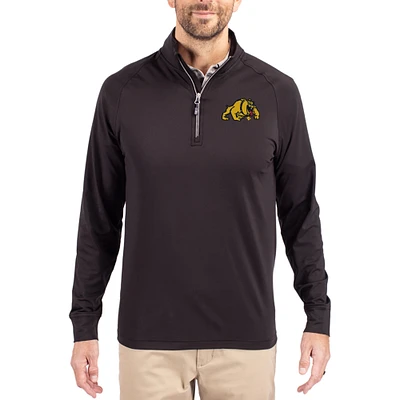 Men's Cutter & Buck Bowie State Bulldogs Adapt Eco Knit Stretch Recycled Quarter-Zip Pullover