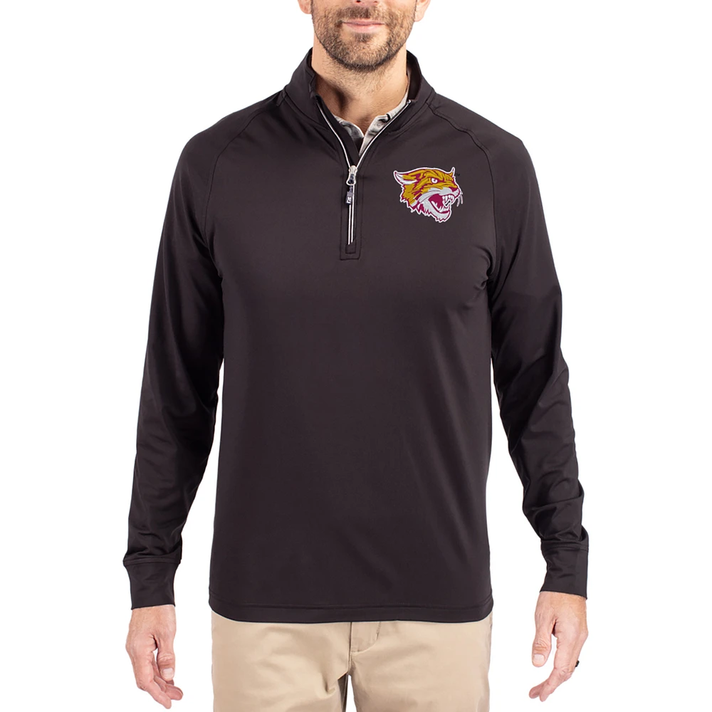 Men's Cutter & Buck Bethune-Cookman Wildcats Adapt Eco Knit Stretch Recycled Quarter-Zip Pullover