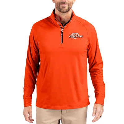 Men's Cutter & Buck Pepperdine Waves Adapt Eco Knit Stretch Recycled Quarter-Zip Pullover