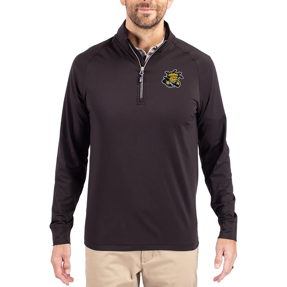 Men's Cutter & Buck Wichita State Shockers Adapt Eco Knit Stretch Recycled Quarter-Zip Pullover