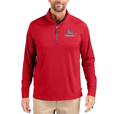 Men's Cutter & Buck Gonzaga Bulldogs Adapt Eco Knit Stretch Recycled Quarter-Zip Pullover