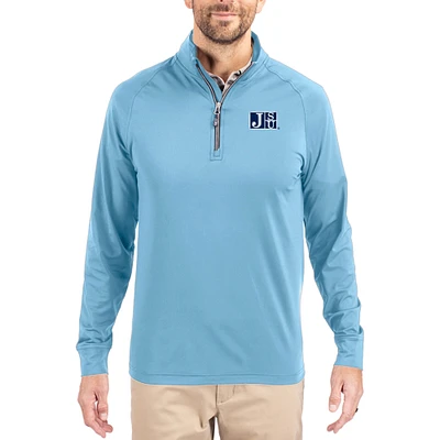 Men's Cutter & Buck Powder Blue Jackson State Tigers Adapt Eco Knit Stretch Recycled Quarter-Zip Pullover