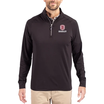 Men's Cutter & Buck Bradley Braves Adapt Eco Knit Stretch Recycled Quarter-Zip Pullover