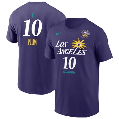 Men's Nike Kelsey Plum Purple Los Angeles Sparks Explorer Edition Name & Number T-Shirt