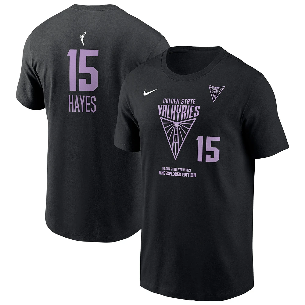 Men's Nike Tiffany Hayes Eclipse Black Golden State Valkyries Explorer Edition Name & Number T-Shirt