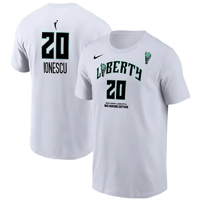 Men's Nike Sabrina Ionescu White New York Liberty Heroine Edition Name & Number T-Shirt