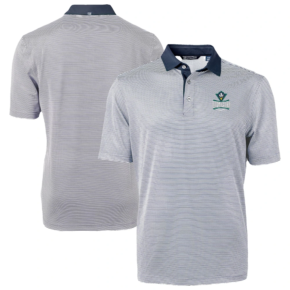 Men's Cutter & Buck Navy/White UNC Wilmington Seahawks DryTec Virtue Eco Pique Recycled Polo
