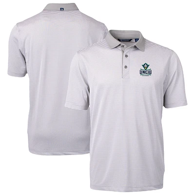 Men's Cutter & Buck Gray/White UNC Wilmington Seahawks DryTec Virtue Eco Pique Recycled Polo