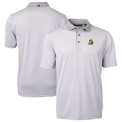 Men's Cutter & Buck Gray/White Oregon Ducks DryTec Virtue Eco Pique Recycled Polo