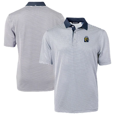 Men's Cutter & Buck Navy/White FIU Panthers DryTec Virtue Eco Pique Recycled Polo
