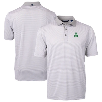 Men's Cutter & Buck Gray/ Marshall Thundering Herd DryTec Virtue Eco Pique Recycled Polo