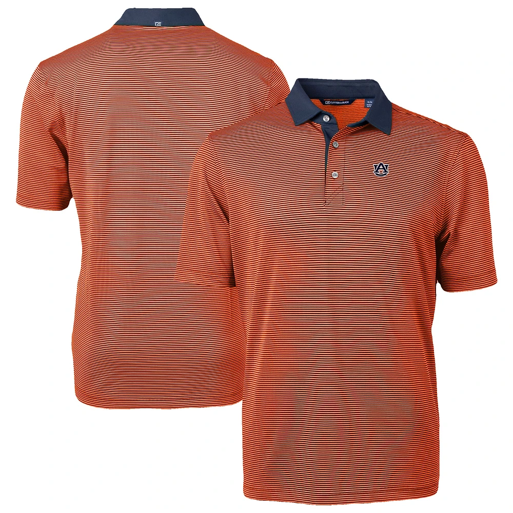 Men's Cutter & Buck Orange/Navy Auburn Tigers DryTec Virtue Eco Pique Recycled Polo