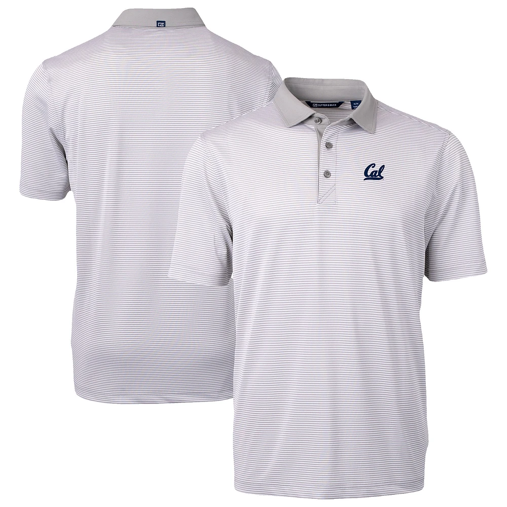 Men's Cutter & Buck Gray/White Cal Bears DryTec Virtue Eco Pique Recycled Polo