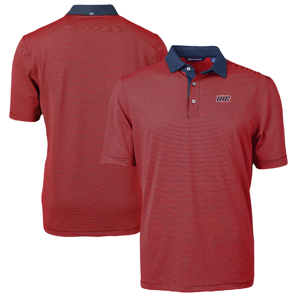 Men's Cutter & Buck /Navy UIC Flames DryTec Virtue Eco Pique Recycled Polo
