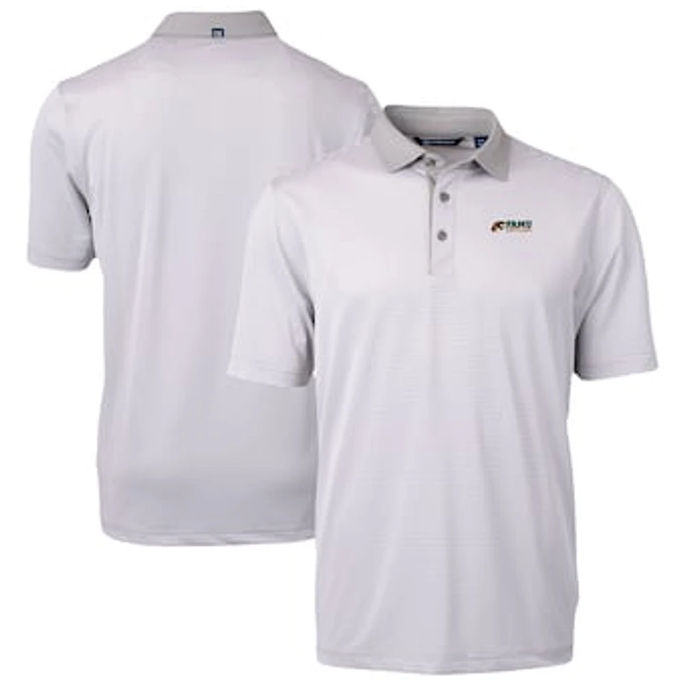 Men's Cutter & Buck Gray/White Florida A&M Rattlers DryTec Virtue Eco Pique Recycled Polo