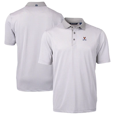 Men's Cutter & Buck Gray/White Virginia Cavaliers DryTec Virtue Eco Pique Recycled Polo