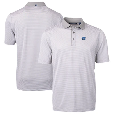 Men's Cutter & Buck Gray/White North Carolina Tar Heels DryTec Virtue Eco Pique Recycled Polo
