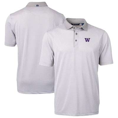 Men's Cutter & Buck Gray/White Washington Huskies DryTec Virtue Eco Pique Recycled Polo