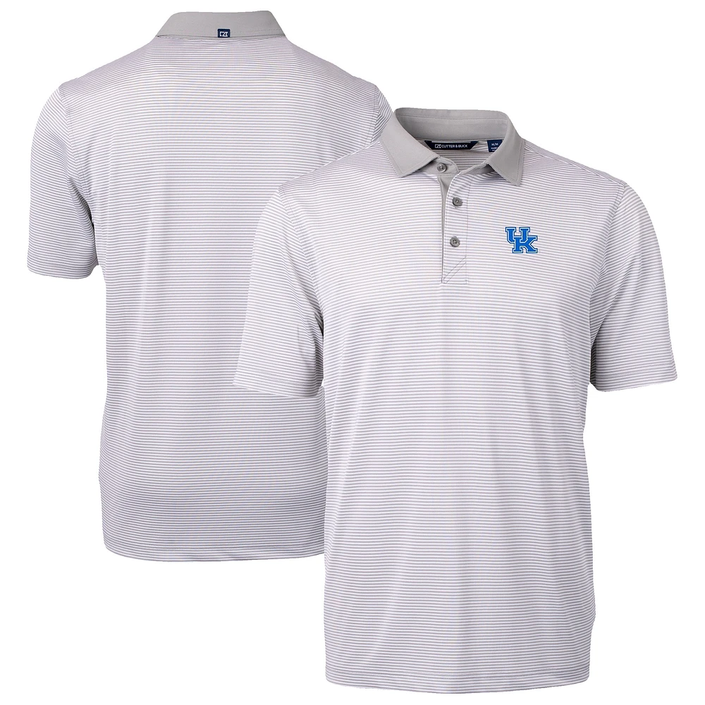 Men's Cutter & Buck Gray/White Kentucky Wildcats DryTec Virtue Eco Pique Recycled Polo