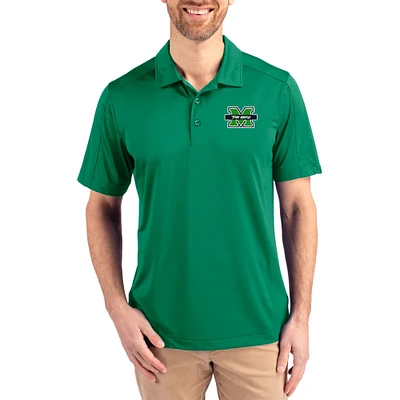Men's Cutter & Buck Kelly Green Marshall Thundering Herd Prospect Eco Textured Stretch Recycled Polo