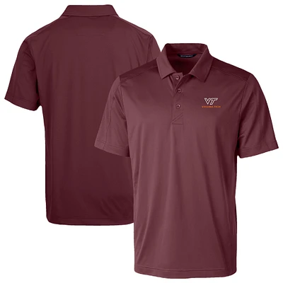 Men's Cutter & Buck Maroon Virginia Tech Hokies Prospect Eco Textured Stretch Recycled Polo