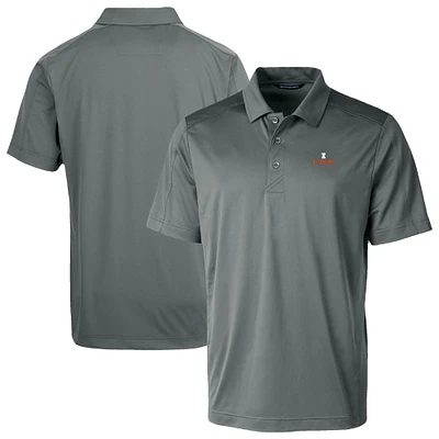 Men's Cutter & Buck Gray Illinois Fighting Illini Prospect Eco Textured Stretch Recycled Polo