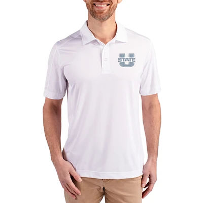 Men's Cutter & Buck Utah State Aggies Prospect Eco Textured Stretch Recycled Polo