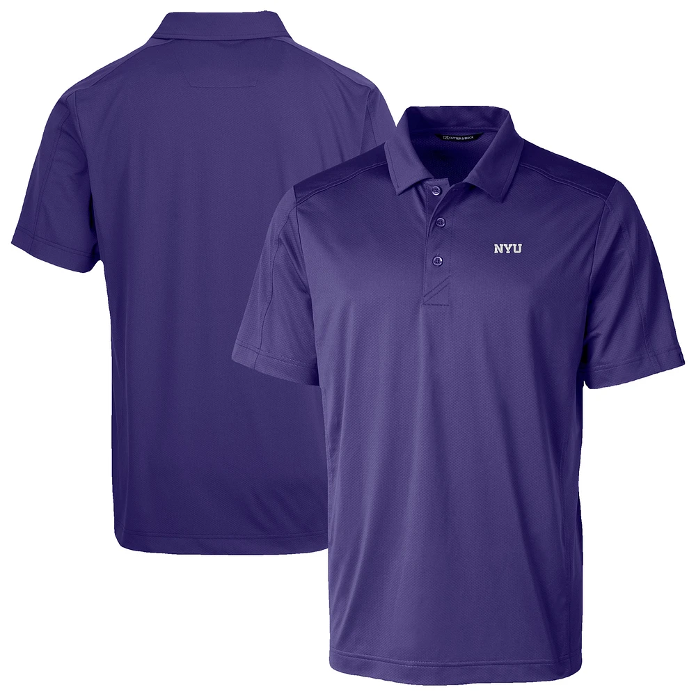 Men's Cutter & Buck NYU Violets Prospect Eco Textured Stretch Recycled Polo
