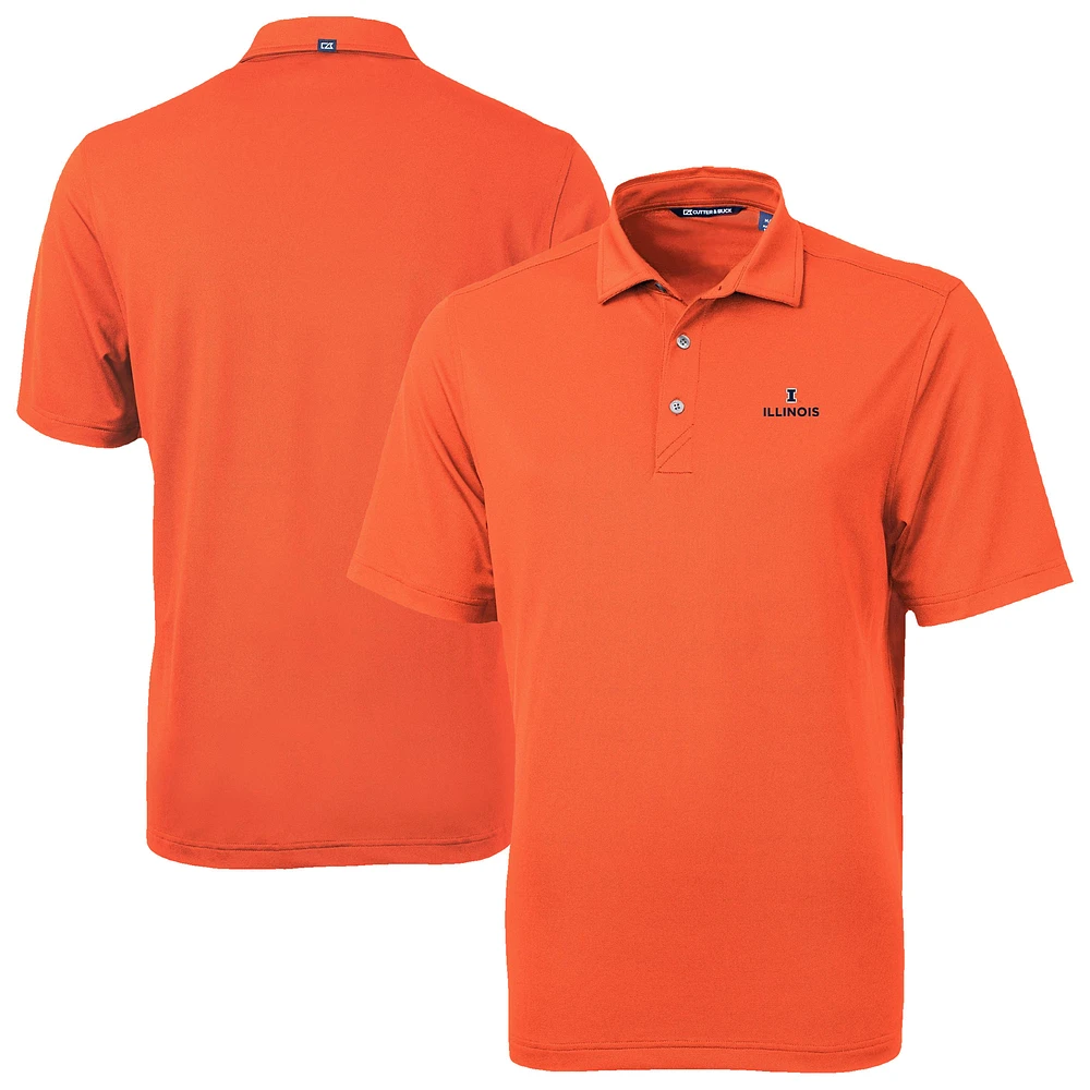 Men's Cutter & Buck Illinois Fighting Illini Virtue Eco Pique Recycled Polo