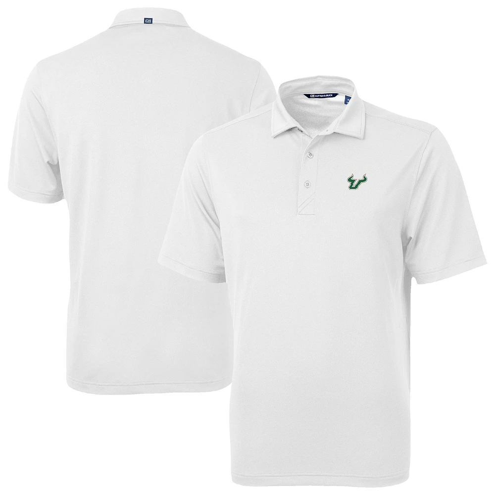 Men's Cutter & Buck White South Florida Bulls Virtue Eco Pique Recycled Polo