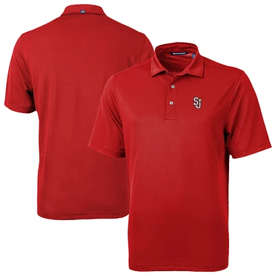 Men's Cutter & Buck Red St. John's Storm Virtue Eco Pique Recycled Polo