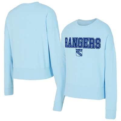 Women's Concepts Sport Light Blue New York Rangers Tonal Pullover Sweatshirt