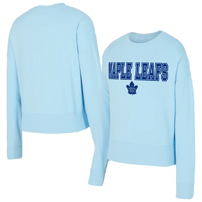 Women's Concepts Sport Light Blue Toronto Maple Leafs Tonal Pullover Tri-Blend Sweatshirt