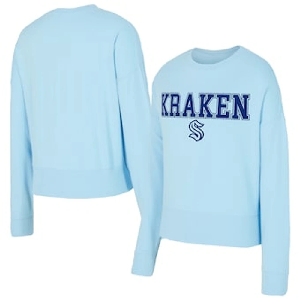 Women's Concepts Sport Light Blue Seattle Kraken Tonal Pullover Sweatshirt
