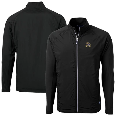 Men's Cutter & Buck Black ECU Pirates Adapt Eco Knit Hybrid Recycled Full-Zip Jacket
