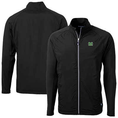 Men's Cutter & Buck Marshall Thundering Herd Adapt Eco Knit Hybrid Recycled Full-Zip Jacket