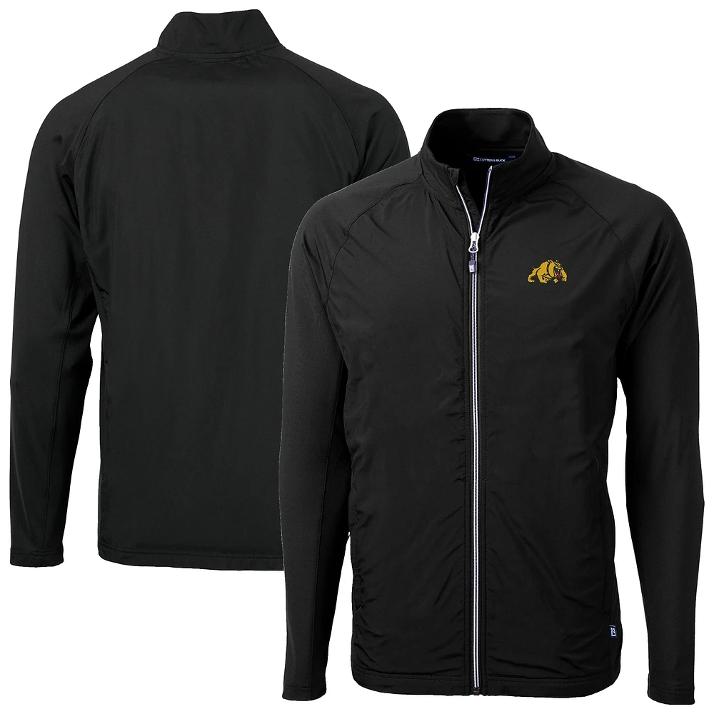 Men's Cutter & Buck Black Bowie State Bulldogs Adapt Eco Knit Hybrid Recycled Full-Zip Jacket