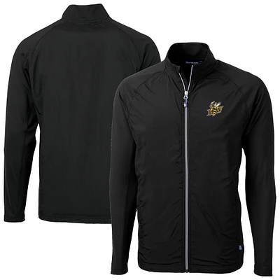 Men's Cutter & Buck Baldwin Wallace Yellow Jackets Adapt Eco Knit Hybrid Recycled Full-Zip Jacket