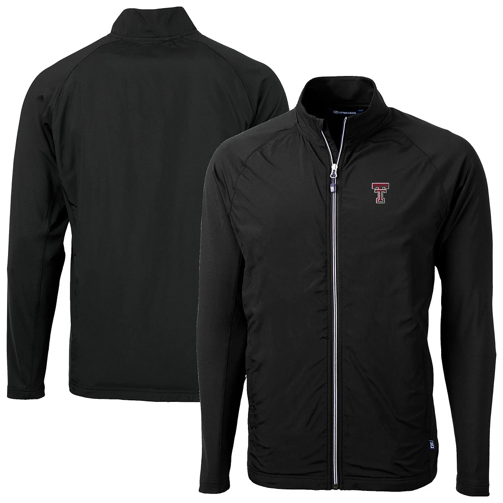 Men's Cutter & Buck Texas Tech Red Raiders Adapt Eco Knit Hybrid Recycled Full-Zip Jacket