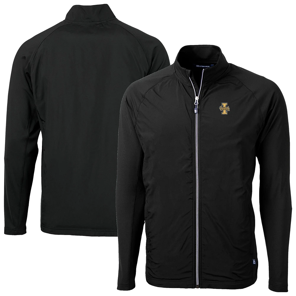 Men's Cutter & Buck Black Idaho Vandals Adapt Eco Knit Hybrid Recycled Full-Zip Jacket