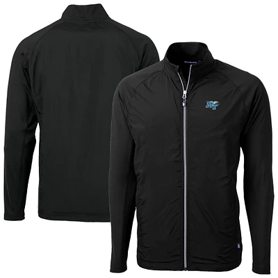 Men's Cutter & Buck Black MTSU Blue Raiders Adapt Eco Knit Hybrid Recycled Full-Zip Jacket
