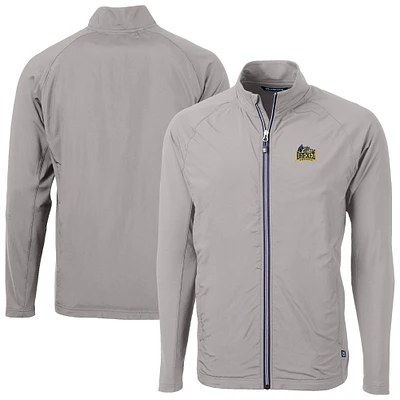 Men's Cutter & Buck Gray Drexel Dragons Adapt Eco Knit Hybrid Recycled Full-Zip Jacket