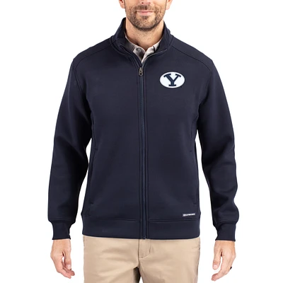 Men's Cutter & Buck Navy BYU Cougars Roam Eco Recycled Full-Zip Jacket