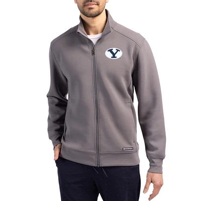 Men's Cutter & Buck Gray BYU Cougars Roam Eco Recycled Full-Zip Jacket