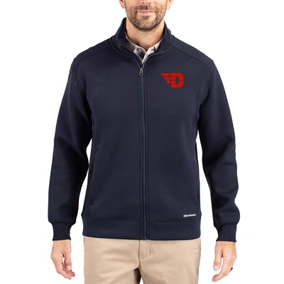 Men's Cutter & Buck Navy Dayton Flyers Roam Eco Recycled Full-Zip Jacket