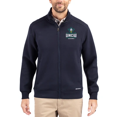 Men's Cutter & Buck Navy UNC Wilmington Seahawks Roam Eco Recycled Full-Zip Jacket