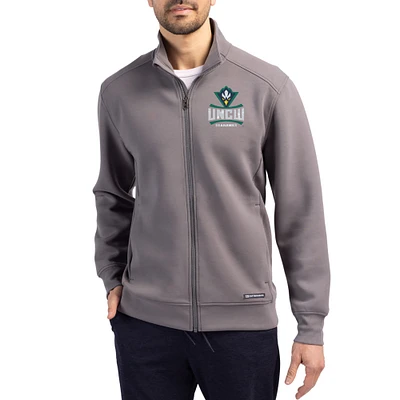 Men's Cutter & Buck Gray UNC Wilmington Seahawks Roam Eco Recycled Full-Zip Jacket