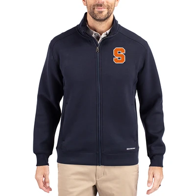 Men's Cutter & Buck Navy Syracuse Orange Roam Eco Recycled Full-Zip Jacket