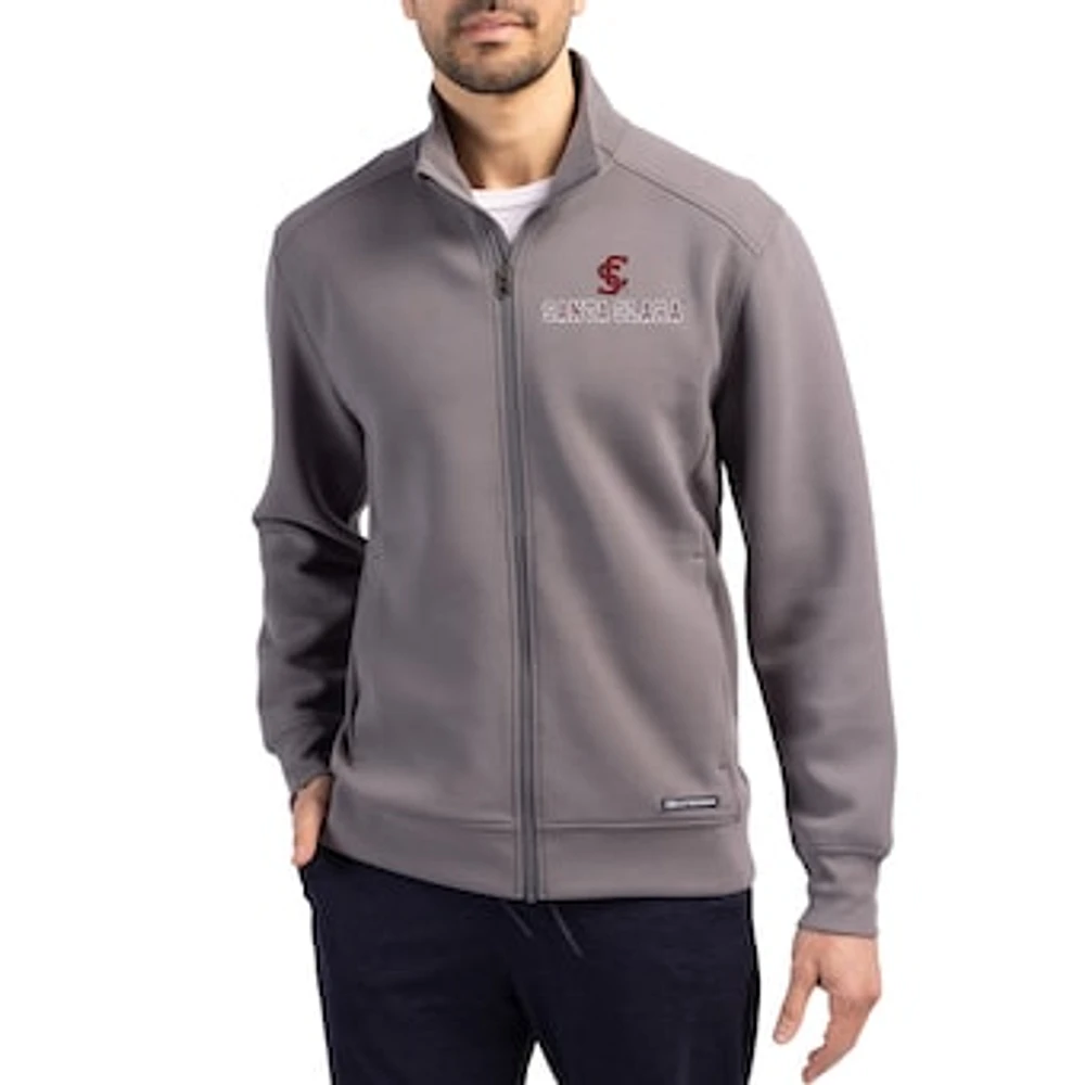 Men's Cutter & Buck Gray Santa Clara Broncos Roam Eco Recycled Full-Zip Jacket