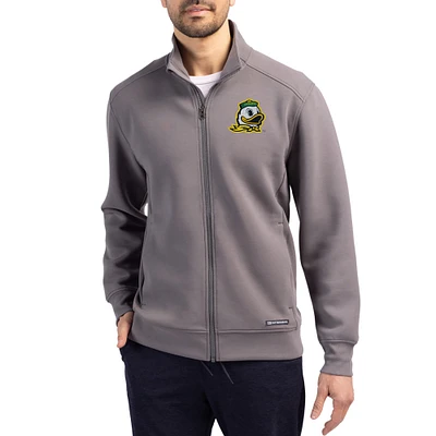 Men's Cutter & Buck Gray Oregon Ducks Roam Eco Recycled Full-Zip Jacket